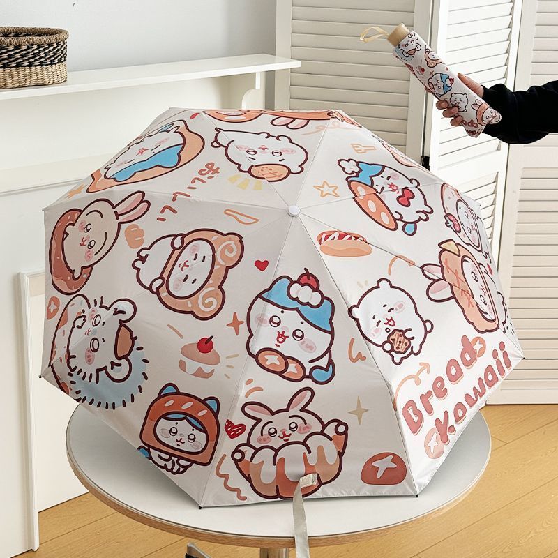 Women'S Accessories Flannels - Chiikawa Hachiware Usagi Black Coating Umbrella