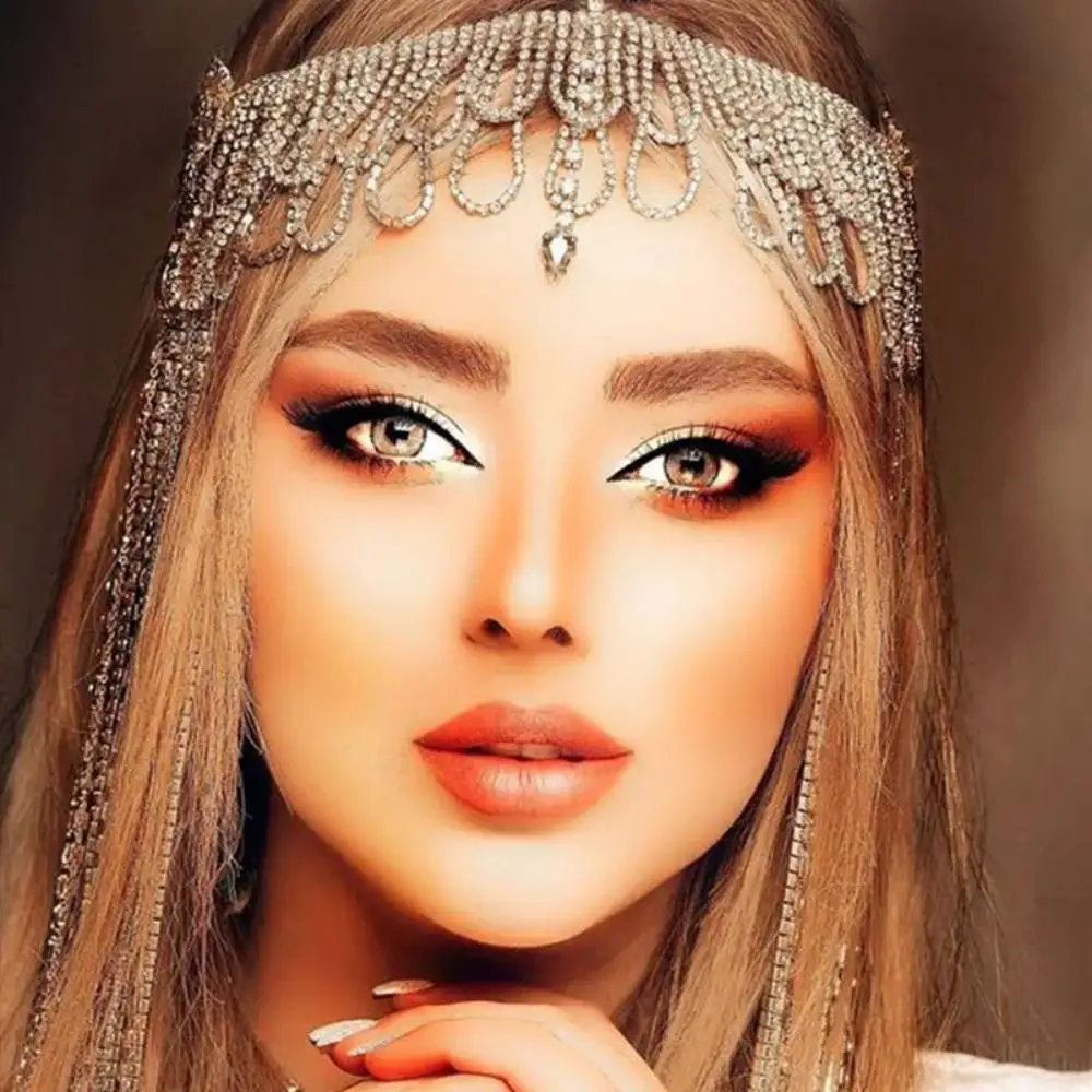 Women Accessories India - Multilayer Rhinestone Fringe Head Chain Tiara