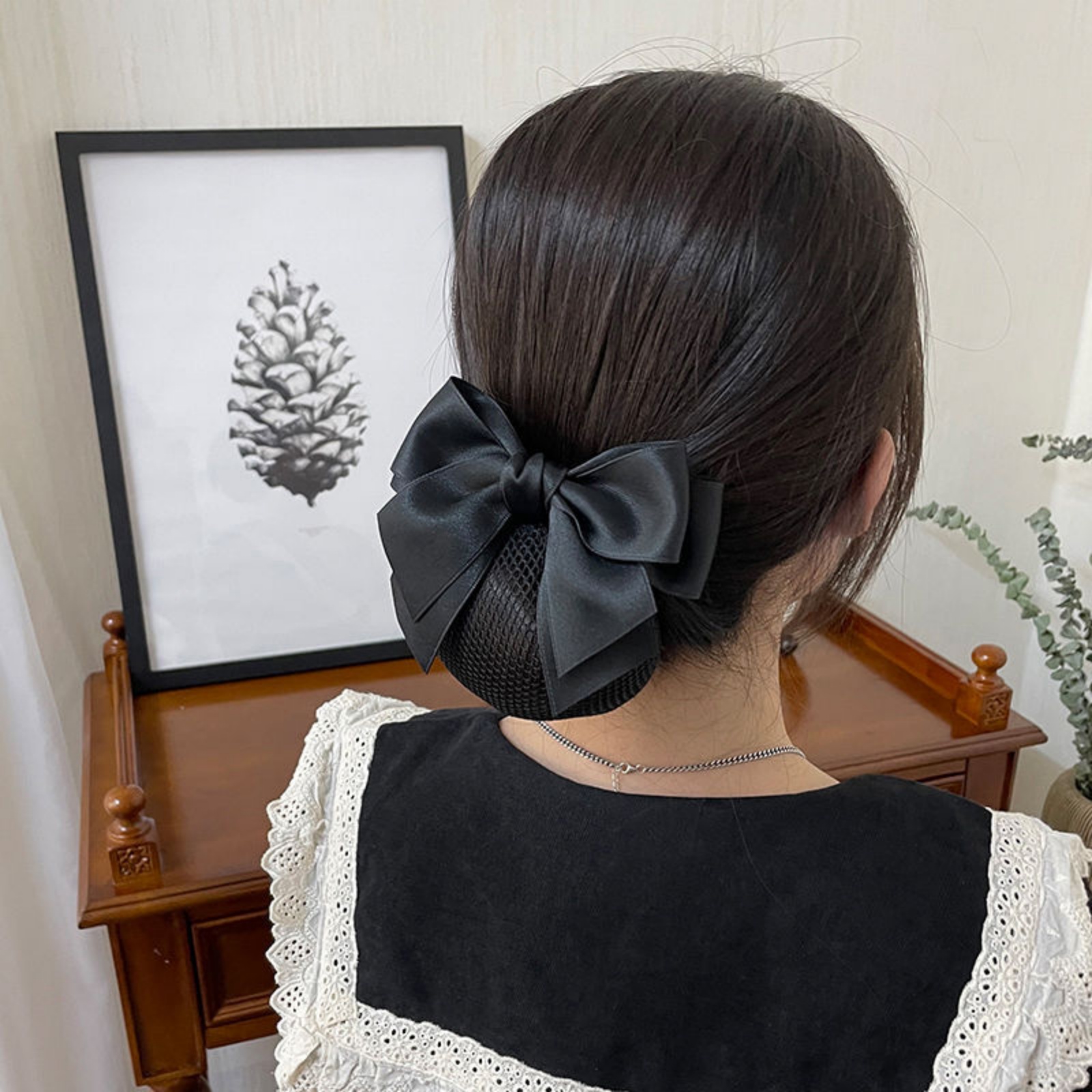 1PC Elegant Bow Hair Net for P - đánh giá và giá Women'S Work Accessories