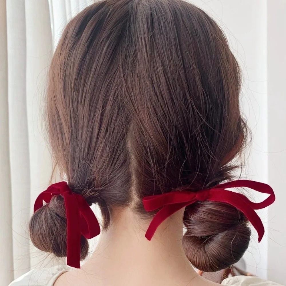 2Pcs Fashion Black Velvet Bow  - đánh giá và giá Hair Tie Velvet