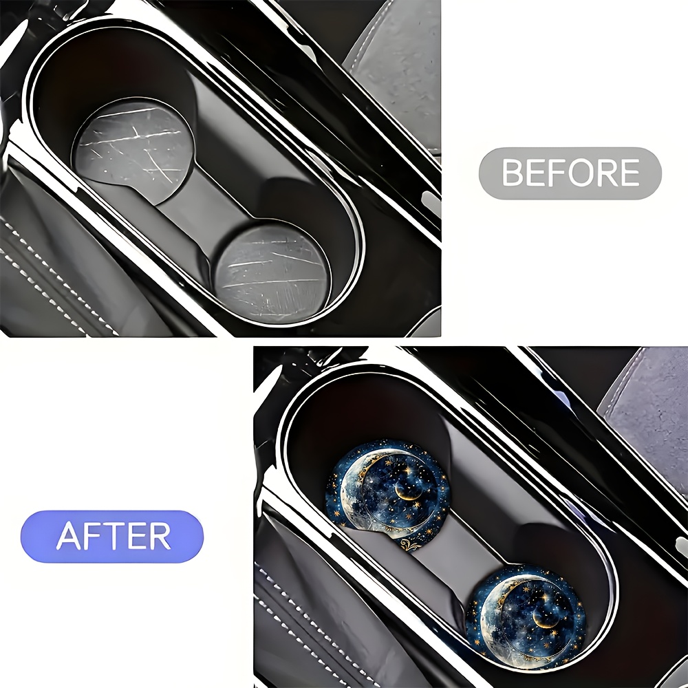 2pcs Starry Night Moon Car Cup - đánh giá và giá Women Accessories Holder