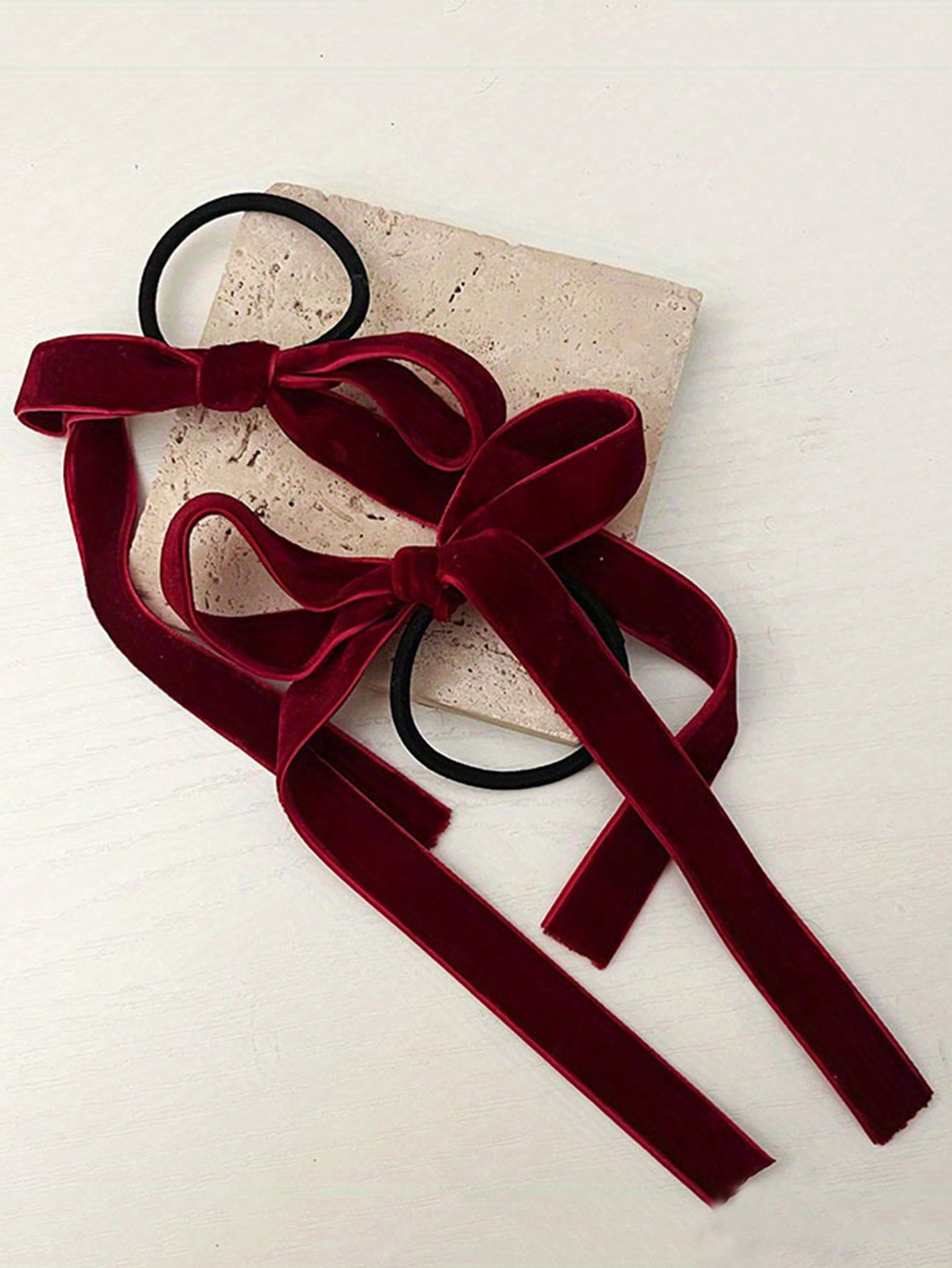 2/8pcs Fashion Black Velvet Bo - đánh giá và giá Hair Tie Velvet