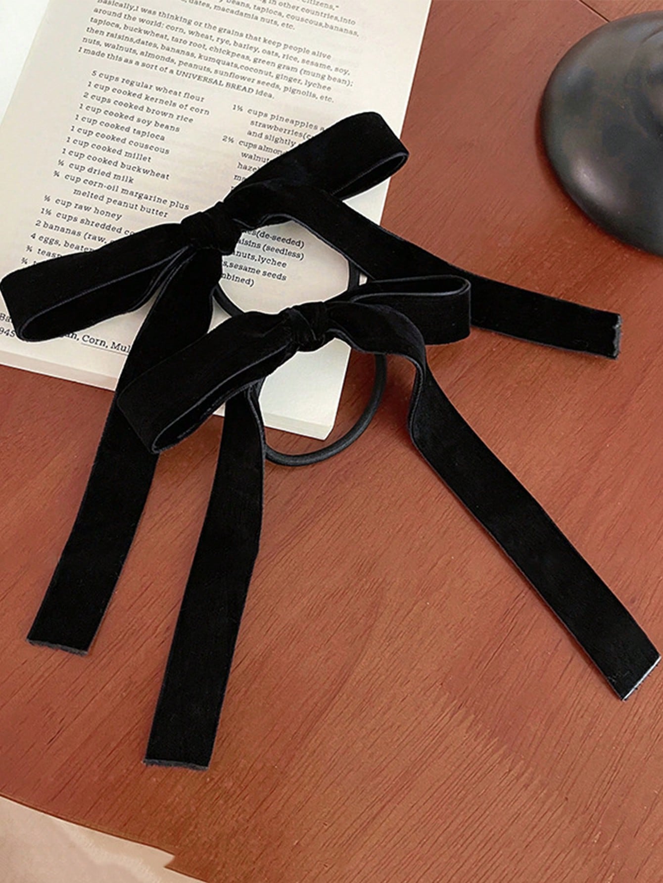 2/8pcs Fashion Black Velvet Bo - đánh giá và giá Hair Tie Velvet