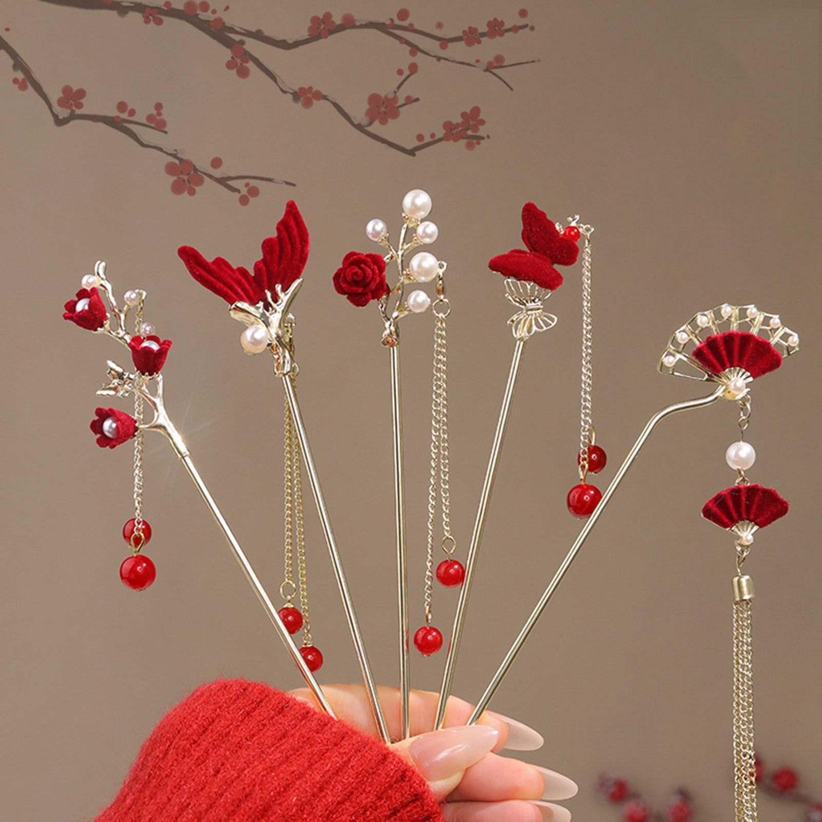 Chinese Style Rose Flower Hair - đánh giá và giá Women Accessories For Hand