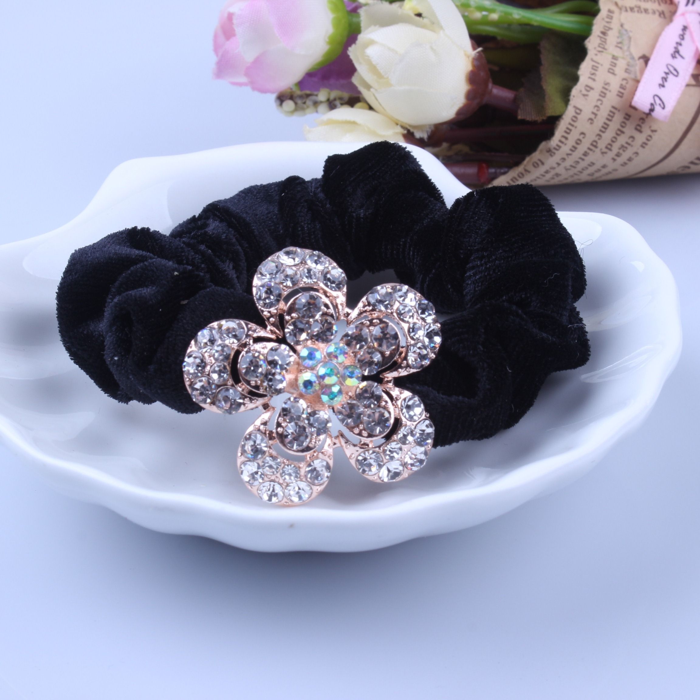 1 PC Black Velvet Scrunchies P - đánh giá và giá Hair Tie Velvet