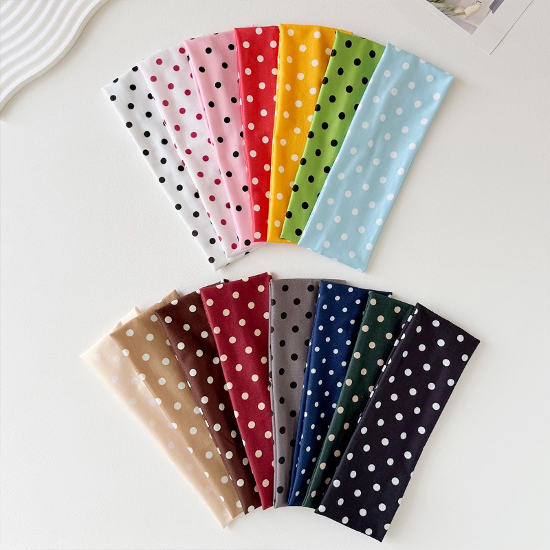 2Pc Polka Dot Elastic Headband - đánh giá và giá Women'S Yoga Accessories