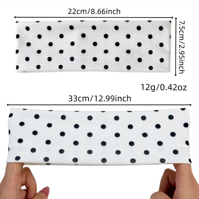 2Pc Polka Dot Elastic Headband - đánh giá và giá Women'S Yoga Accessories